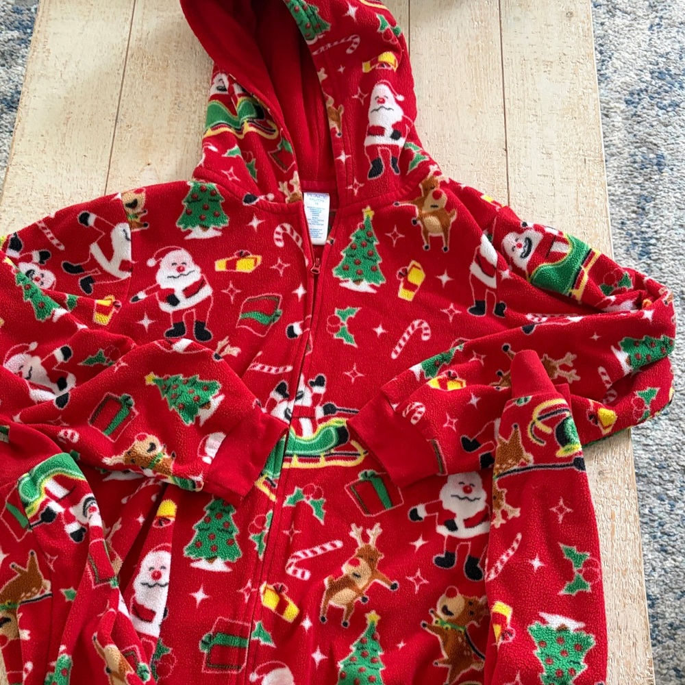 Festive Red Santa and Reindeer Onesie